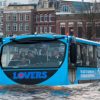 Плавающий автобус-амфибия в Амстердаме и Роттердаме